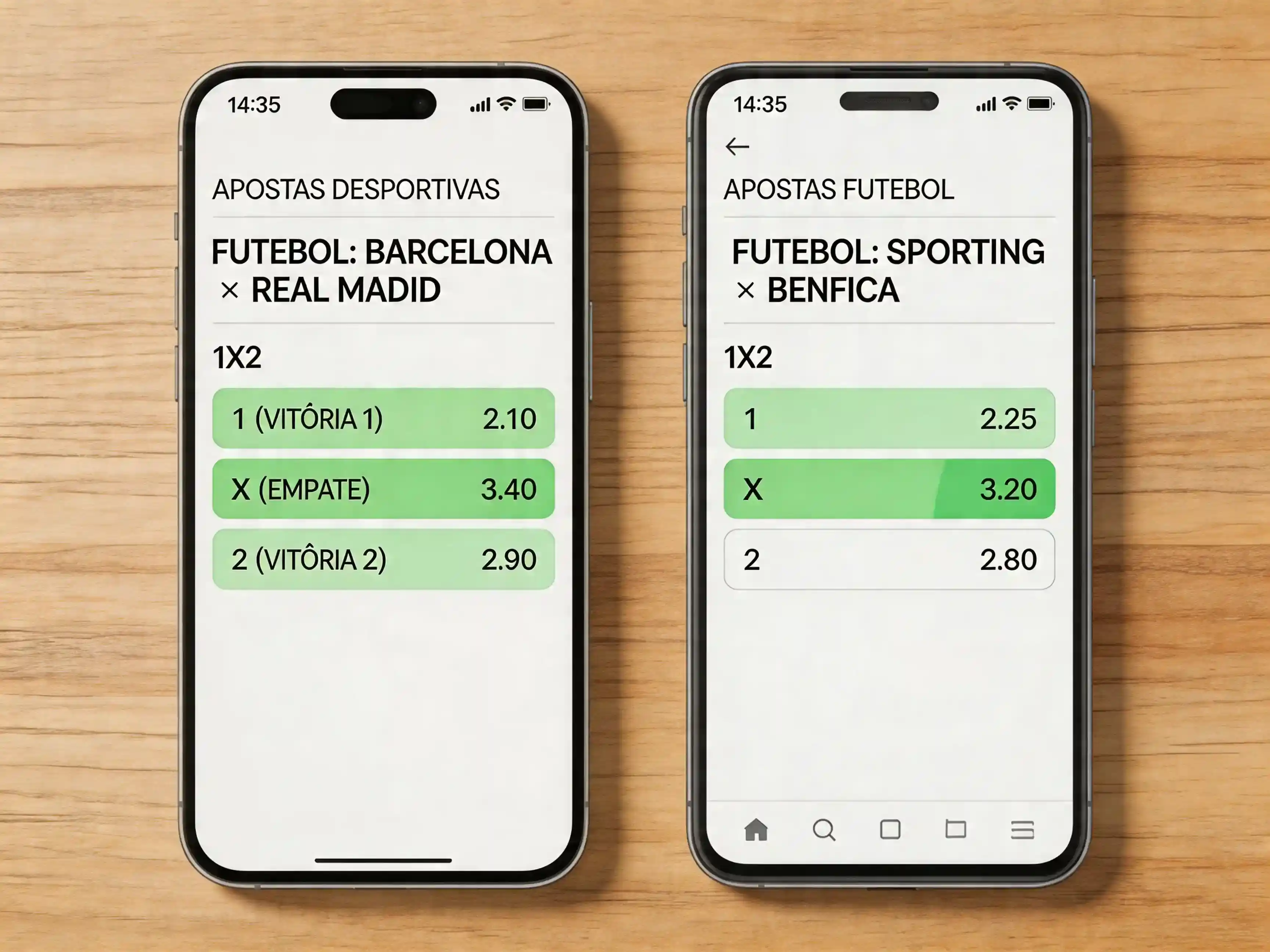 Aplicacao movel de apostas desportivas em smartphone Android e iOS em Portugal